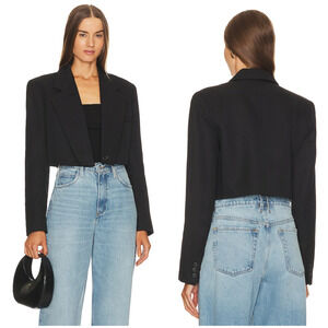 SMYTHE $695 Cut Off Blazer Tuxedo Black Size Small Oversized